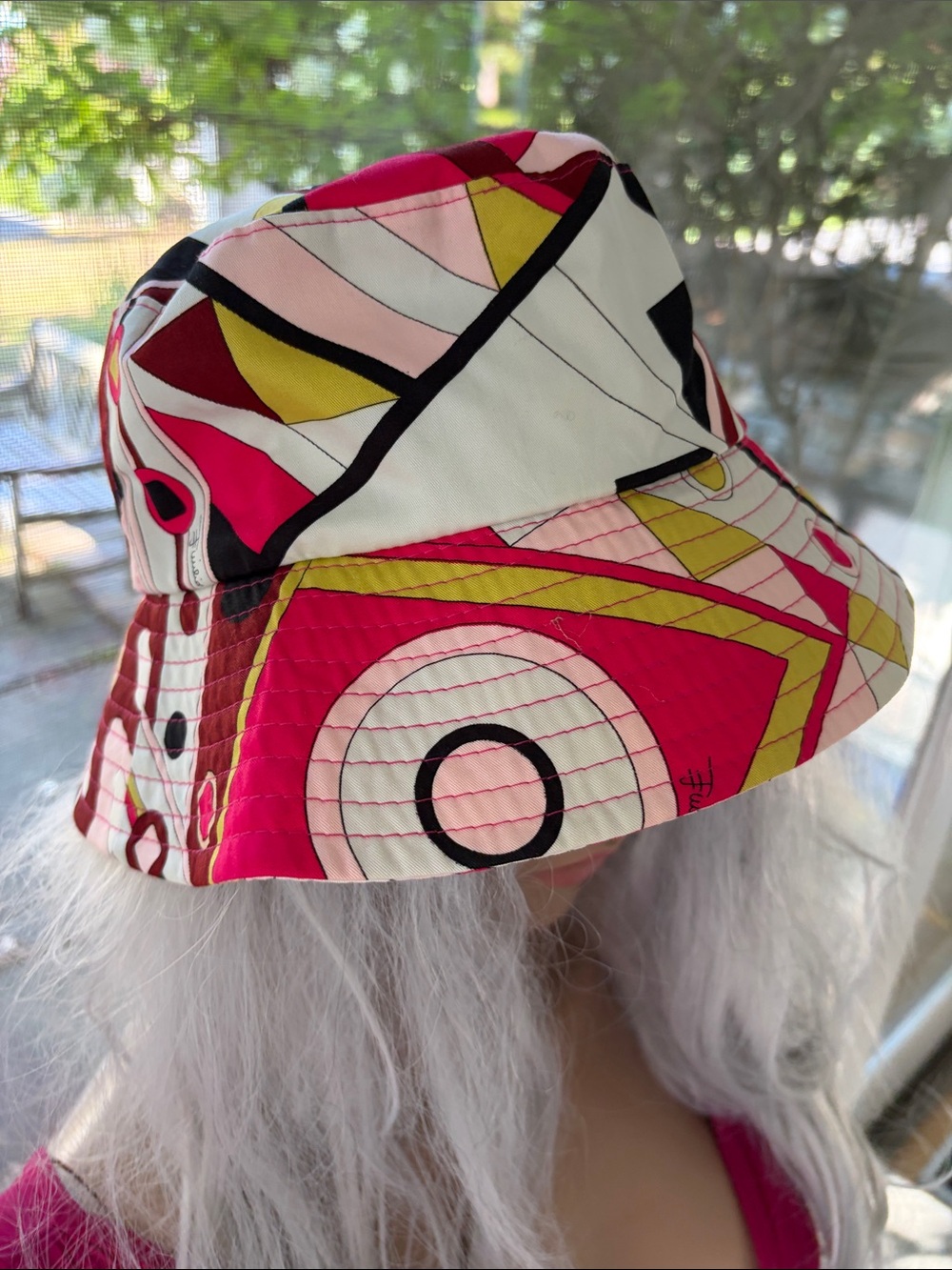 Emilio Pucci Multicolor Abstract Print Bucket Hat - Pink, Red, Yellow Size I